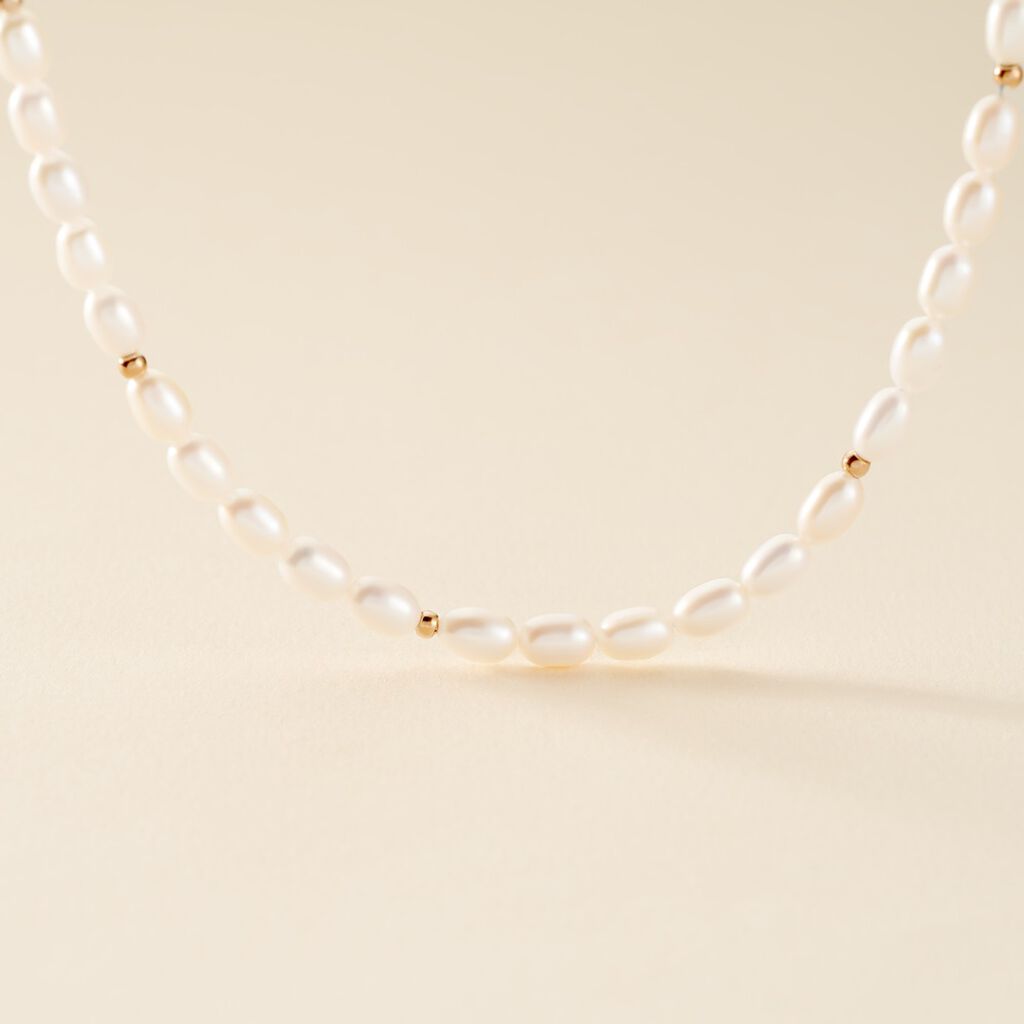 Collier Billes Or Jaune Perle De Culture - Colliers Femme | Histoire d’Or