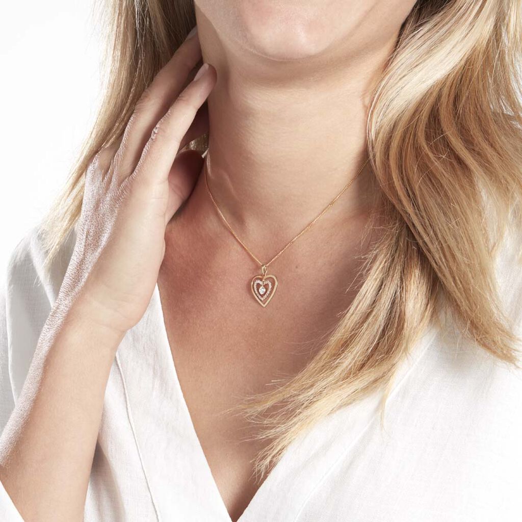 Pendentif Ademe Or Jaune Oxyde De Zirconium - Pendentifs Femme | Histoire d’Or