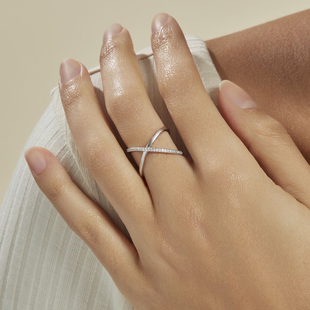 Bague Miya Argent Blanc Oxyde De Zirconium - Bagues avec pierre Femme | Histoire d’Or
