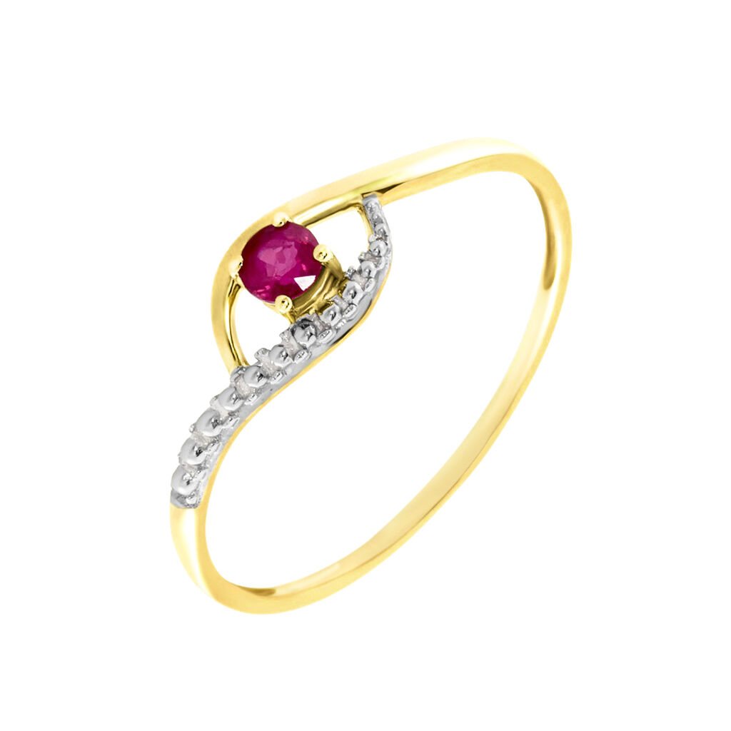 Bague Or Jaune Karmele Rubis - Bagues solitaires Femme | Histoire d&rsquo;Or