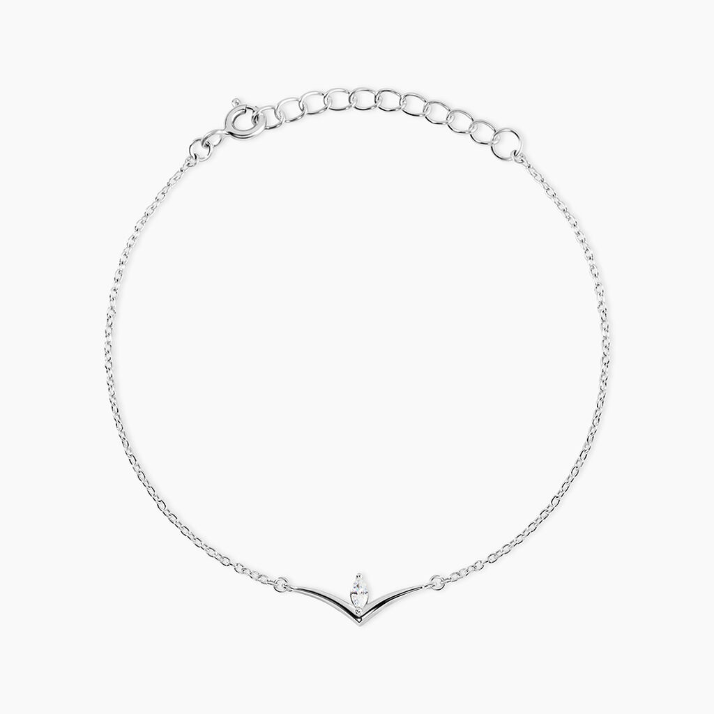 Bracelet Aile De Mouette Argent Blanc Oxyde De Zirconium - Bracelets Femme | Histoire d&rsquo;Or