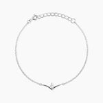 Bracelet Aile De Mouette Argent Blanc Oxyde De Zirconium - Bracelets Femme | Histoire d&rsquo;Or