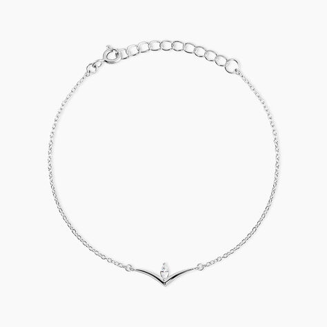 Bracelet Aile De Mouette Argent Blanc Oxyde De Zirconium - Bracelets Femme | Histoire d&rsquo;Or