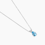 Collier Teresa Or Blanc Topaze Et Diamant - Colliers Femme | Histoire d&rsquo;Or