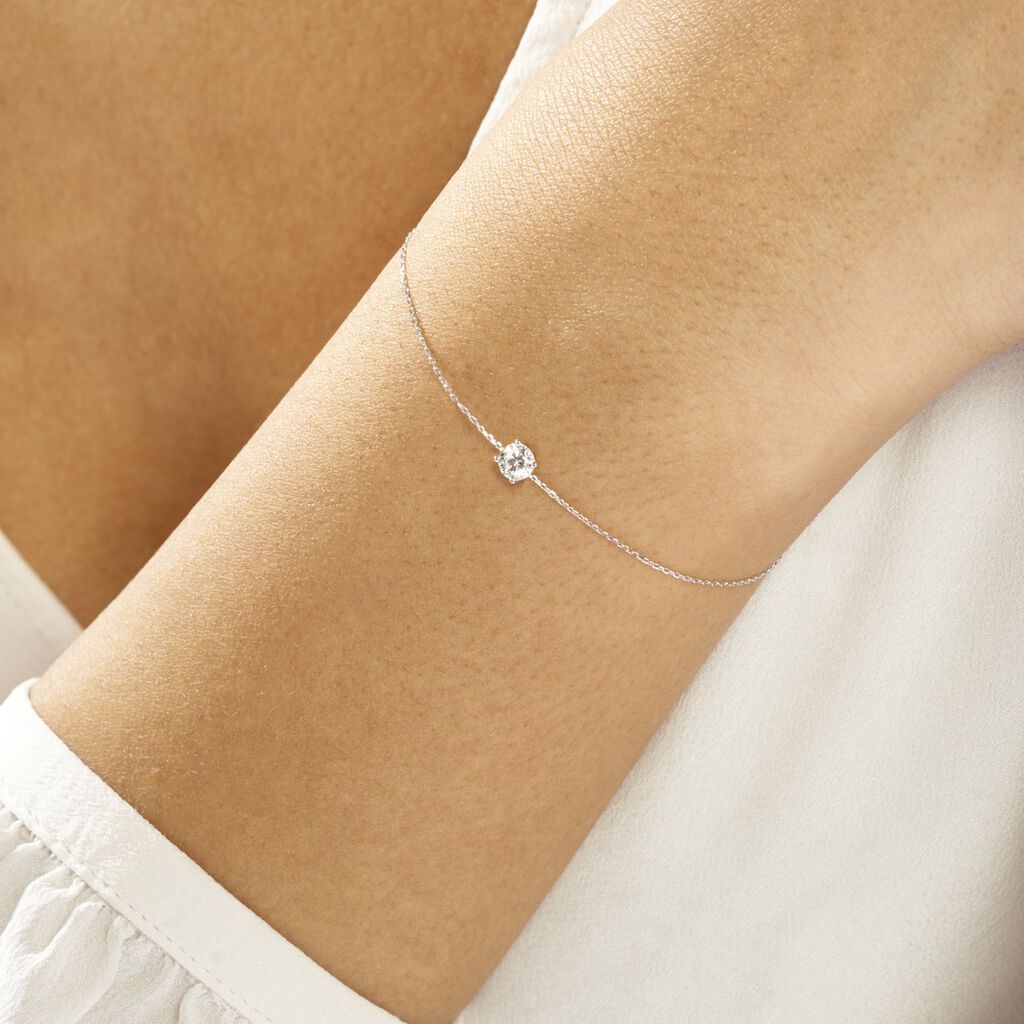 Bracelet Adula Or Blanc Oxyde De Zirconium - Bracelets Femme | Histoire d’Or