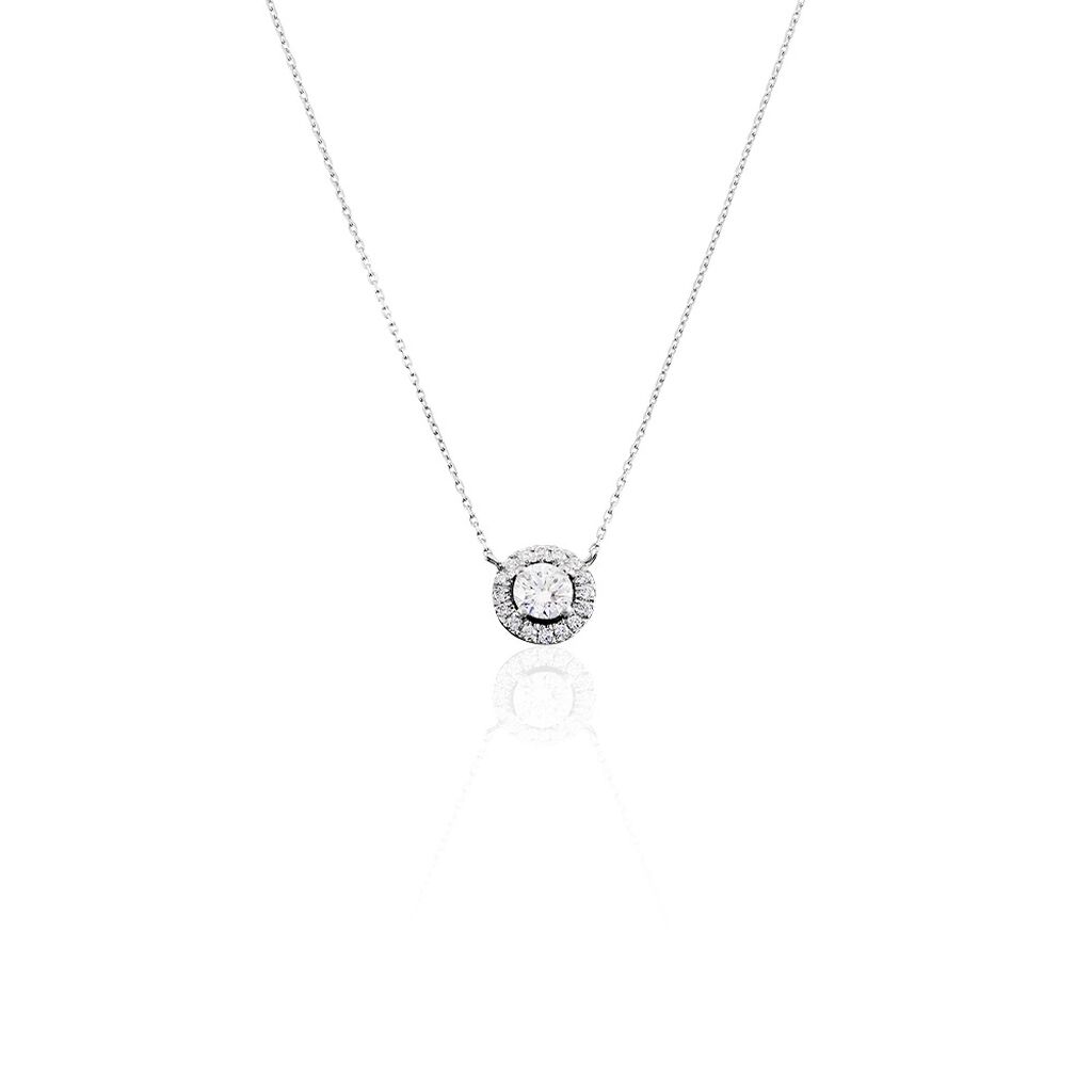 Collier Mentoura Or Blanc Diamant Synthétique