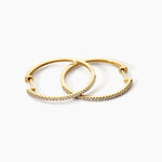 Creoles Or Jaune Aryanna Diamants - Boucles d'oreilles cr&eacute;oles Femme | Histoire d&rsquo;Or