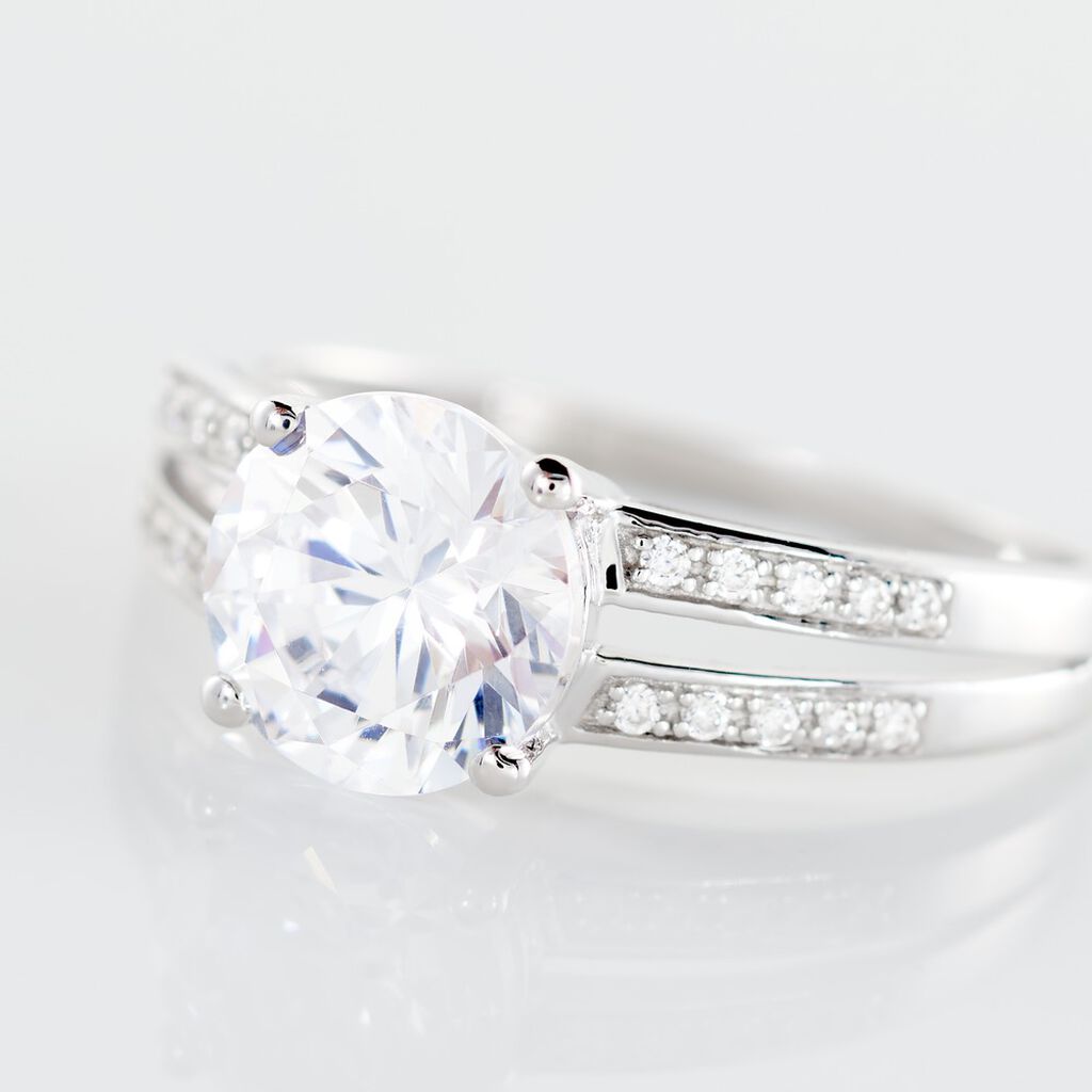 Solitaire Or Blanc Oxyde De Zirconium - Bagues solitaires Femme | Histoire d’Or