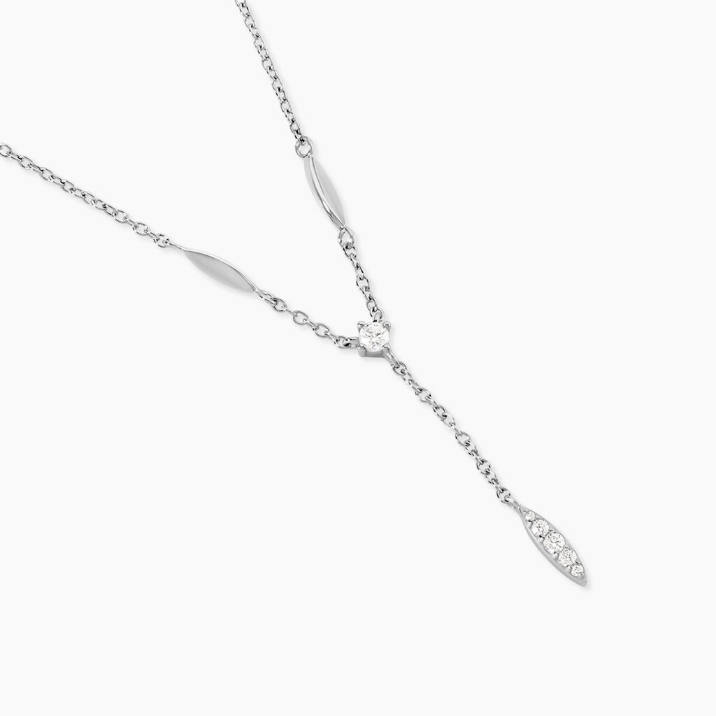 Collier Bormana Argent Blanc Oxyde De Zirconium - Colliers fantaisie Femme | Histoire d&rsquo;Or