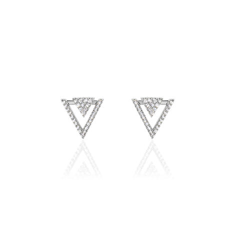 Boucles D'oreilles Pendantes Domnika Argent Blanc Oxyde De Zirconium - Boucles d'oreilles fantaisie Femme | Histoire d&rsquo;Or