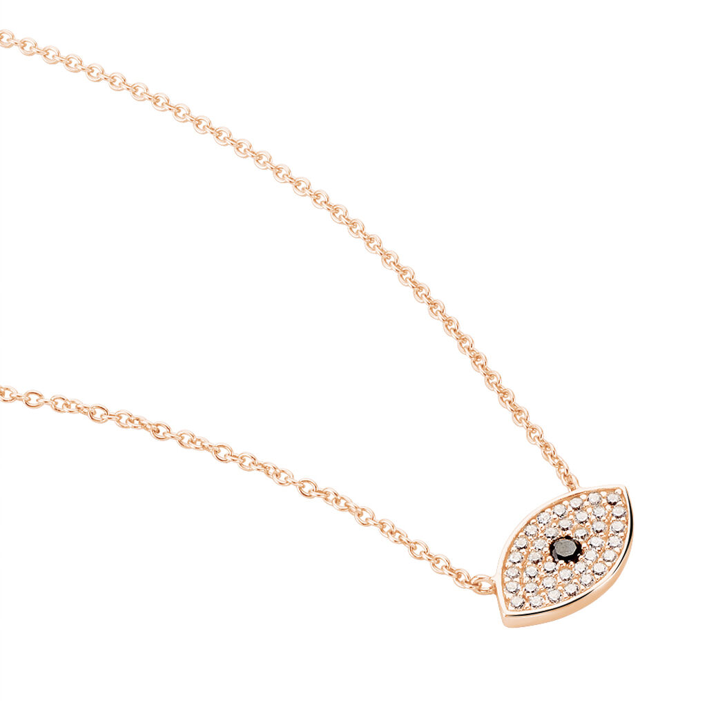 Collier Eldia Argent Rose Oxyde De Zirconium Diamant - Colliers fantaisie Femme | Histoire d&rsquo;Or