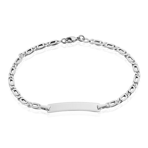 Bracelet Identité Fanelia Maille Marine Or Blanc - Bracelets Communion Enfant | Histoire d’Or