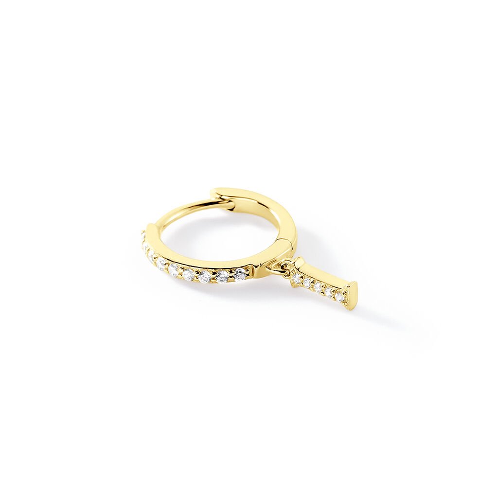 Cr&eacute;ole Unitaire L&eacute;ria Or Jaune Oxydes De Zirconium - Boucles d'oreilles cr&eacute;oles Femme | Histoire d&rsquo;Or
