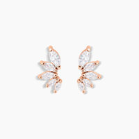 Boucles D'oreilles Puces Duchesse Argent Rose Oxyde De Zirconium
