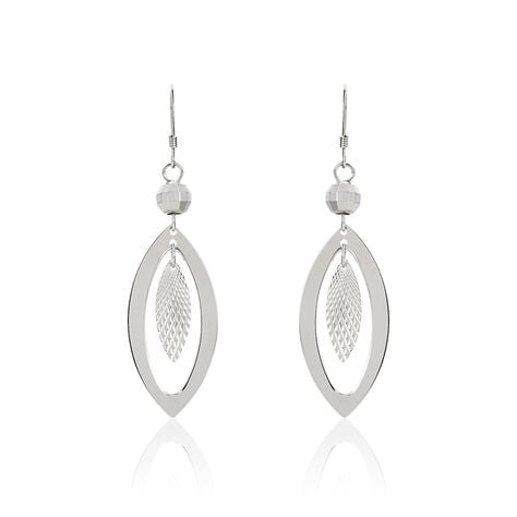 Boucles D'oreilles Pendantes Lucinda Argent Blanc - Boucles d'oreilles fantaisie Femme | Histoire d’Or