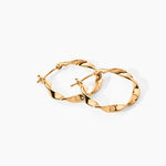 Cr&eacute;oles Lenna Torsad&eacute;e Plaqu&eacute; Or Jaune - Boucles d'oreilles cr&eacute;oles Femme | Histoire d&rsquo;Or