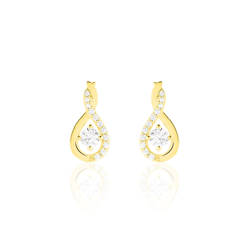 Boucles D'oreilles Pendantes Evana Or Jaune Oxyde De Zirconium - Boucles d'oreilles pendantes Femme | Histoire d’Or