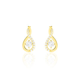 Boucles D'oreilles Pendantes Evana Or Jaune Oxyde De Zirconium - Boucles d'oreilles pendantes Femme | Histoire d’Or