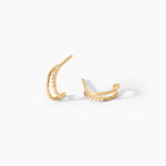 Cr&eacute;oles Tevye Argent Dor&eacute; A L'Or 750/1000 Oxyde De Zirconium - Boucles d'oreilles cr&eacute;oles Femme | Histoire d&rsquo;Or