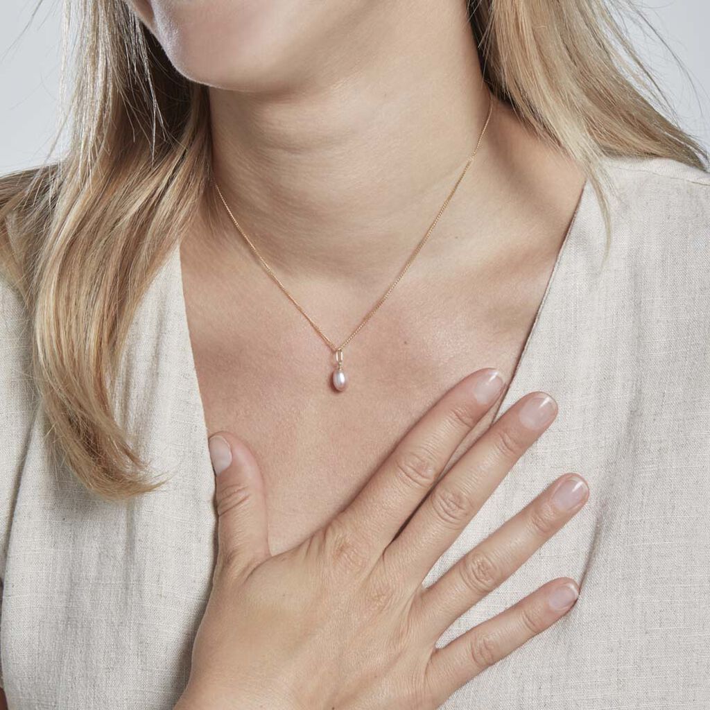 Pendentif Rose Or Rose Perle De Culture - Pendentifs Femme | Histoire d’Or