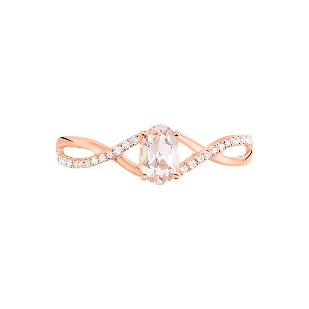 Bague Imane Or Rose Morganite Et Diamant - Bagues solitaires Femme | Histoire d’Or