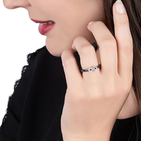 Bague Adoration Argent Blanc Céramique Et Oxyde De Zirconium - Bagues avec pierre Femme | Histoire d’Or