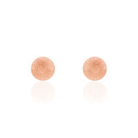 Boucles D'oreilles Puces Fidelia Boule Sablee Or Rose