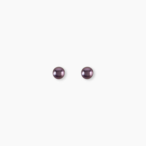 Boucles D'oreilles Puces Micaelle Teintees Or Jaune Perle De Culture - Clous d'oreilles Femme | Histoire d’Or