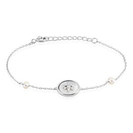 Bracelet Argent Rhodie Glad Perles De Culture Nacre Oxyde De Zirconium - Bracelets fantaisie Femme | Histoire d’Or