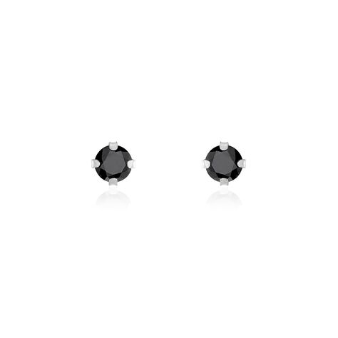 Boucles D'oreilles Puces Daria Or Blanc Oxyde De Zirconium - Clous d'oreilles Femme | Histoire d’Or