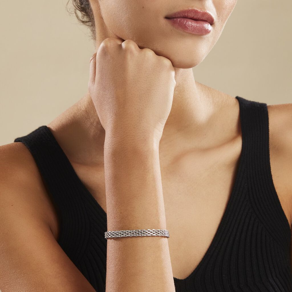 Bracelet Metropolitan Maille Fantaisie Acier Blanc - Bracelets Femme | Histoire d’Or