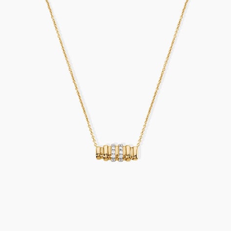 Collier Sunset Riviera Argent Dor&eacute; A L'Or 750/1000 Oxyde De Zirconium - Colliers Femme | Histoire d&rsquo;Or