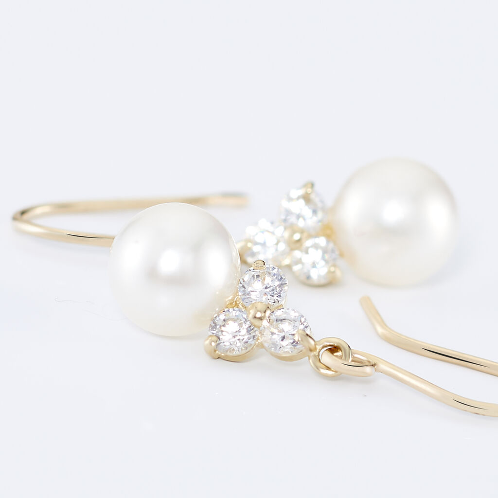 Boucles D'oreilles Pendantes Taissia Or Jaune Perle De Culture - Boucles d'oreilles pendantes Femme | Histoire d&rsquo;Or