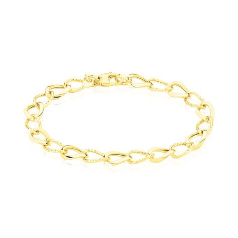Bracelet Joice Maille Alternée Et Godronne Or Jaune - Bracelets chaîne Femme | Histoire d’Or