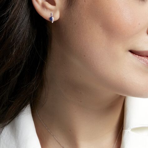 Bijoux D'oreilles Emotion Or Blanc Saphir Diamant - Clous d'oreilles Femme | Histoire d’Or