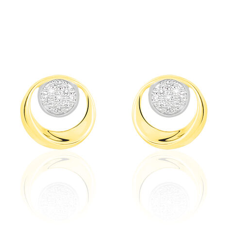 Boucles D'oreilles Puces Liana Or Jaune Diamant - Clous d'oreilles Femme | Histoire d’Or