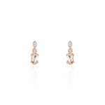 Boucles D'oreilles Puces Antonia Or Rose Morganite Et Diamant - Clous d'oreilles Femme | Histoire d&rsquo;Or