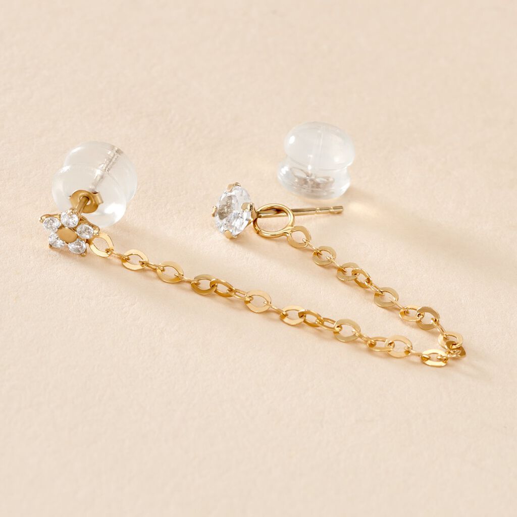 Bijou D'oreille Unitaire Candia Or Jaune Oxyde De Zirconium - Piercings d'oreilles Femme | Histoire d&rsquo;Or