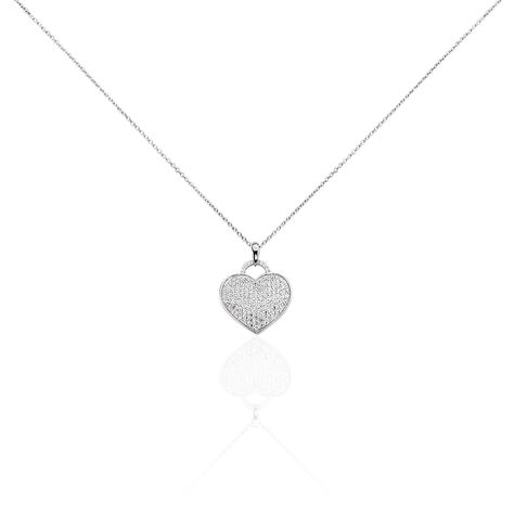 Collier Achilles Argent Blanc Oxyde De Zirconium - Colliers Coeur Femme | Histoire d’Or