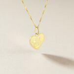 Pendentif Ange Coeur Or Jaune - Pendentifs Bapt&ecirc;me Famille | Histoire d&rsquo;Or