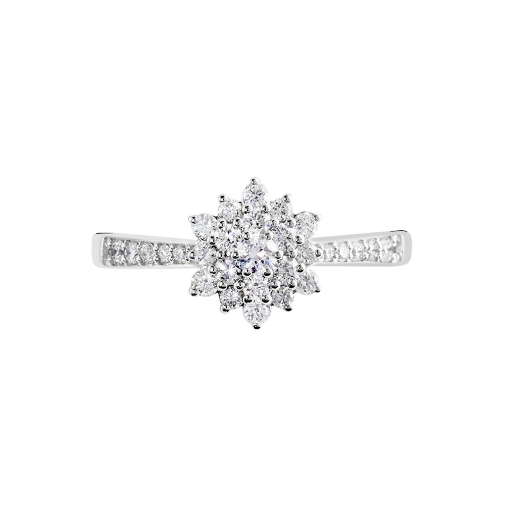 Bague Chouchou Platine Blanc Diamant - Bagues avec pierre Femme | Histoire d’Or