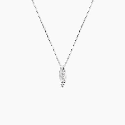 Collier Ange-line Argent Blanc Oxyde De Zirconium - Colliers fantaisie Femme | Histoire d&rsquo;Or