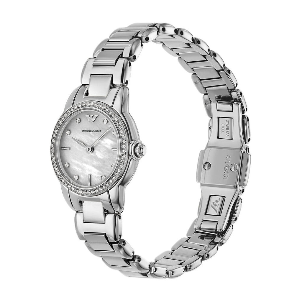 Montre Emporio Armani Nacre Blanche - Id&eacute;es cadeaux Femme | Histoire d&rsquo;Or