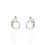 Boucles D'oreilles Puces Mellie Argent Blanc Perle De Culture - Boucles d'oreilles fantaisie Femme | Histoire d&rsquo;Or