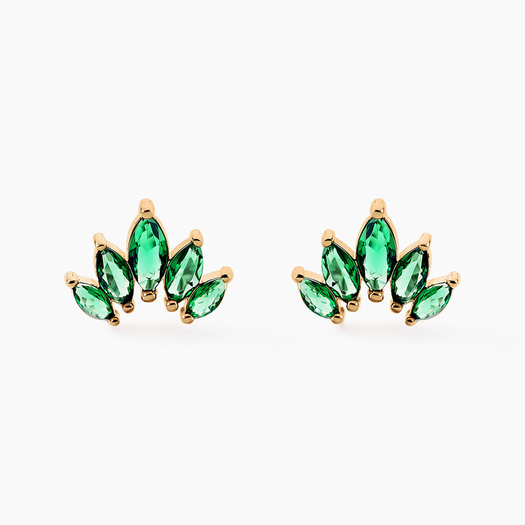 Boucles D'oreilles Puces Amazonia Plaqu&eacute; Or Jaune Oxyde De Zirconium - Boucles d'oreilles fantaisie Femme | Histoire d&rsquo;Or