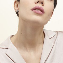 Boucles D'oreilles Puces Melina Argent Blanc Oxyde De Zirconium - Boucles d'oreilles fantaisie Femme | Histoire d’Or