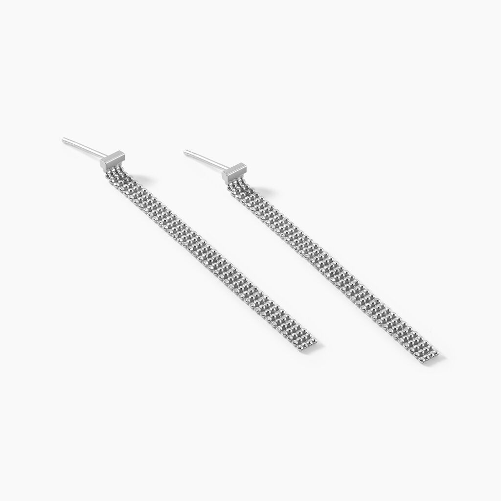 Boucles D'oreilles Pendantes Kelline Argent Blanc - Boucles d'oreilles fantaisie Femme | Histoire d’Or