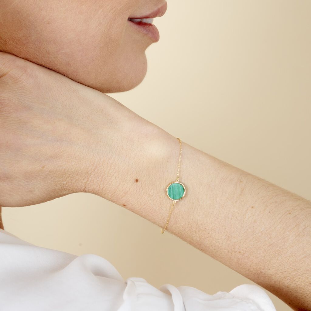 Bracelet Florica Or Jaune Malachite - Bracelets Femme | Histoire d’Or