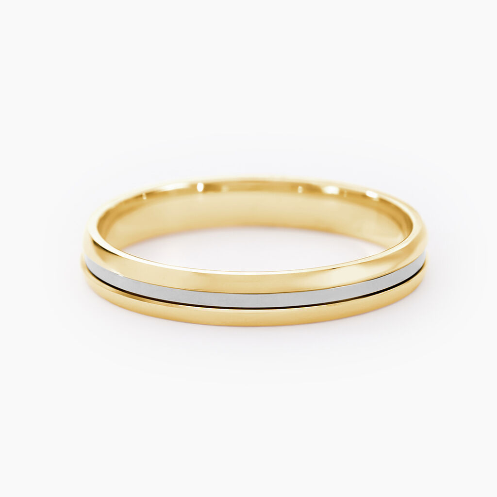 Alliance Jodelle Ruban Plat Or Bicolore - Alliances Homme | Histoire d’Or