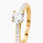 Bague Hemera Ld Or Jaune Diamant Synth&eacute;tique - Bagues solitaires Femme | Histoire d&rsquo;Or